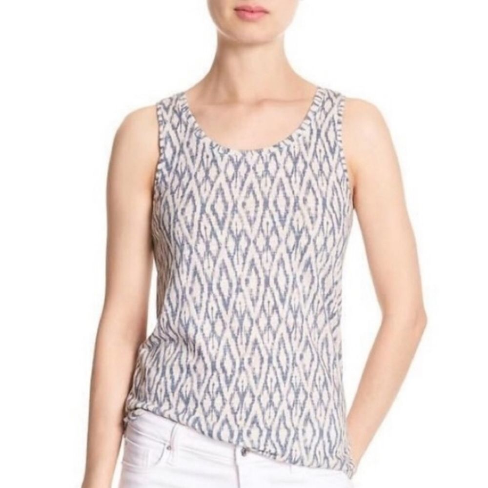 Banana Republic Malibu Tee Tank‎ Top Blouse Ikat Print Size XS